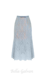 Flowering Girl Women carol lace flared midi skirt in blue