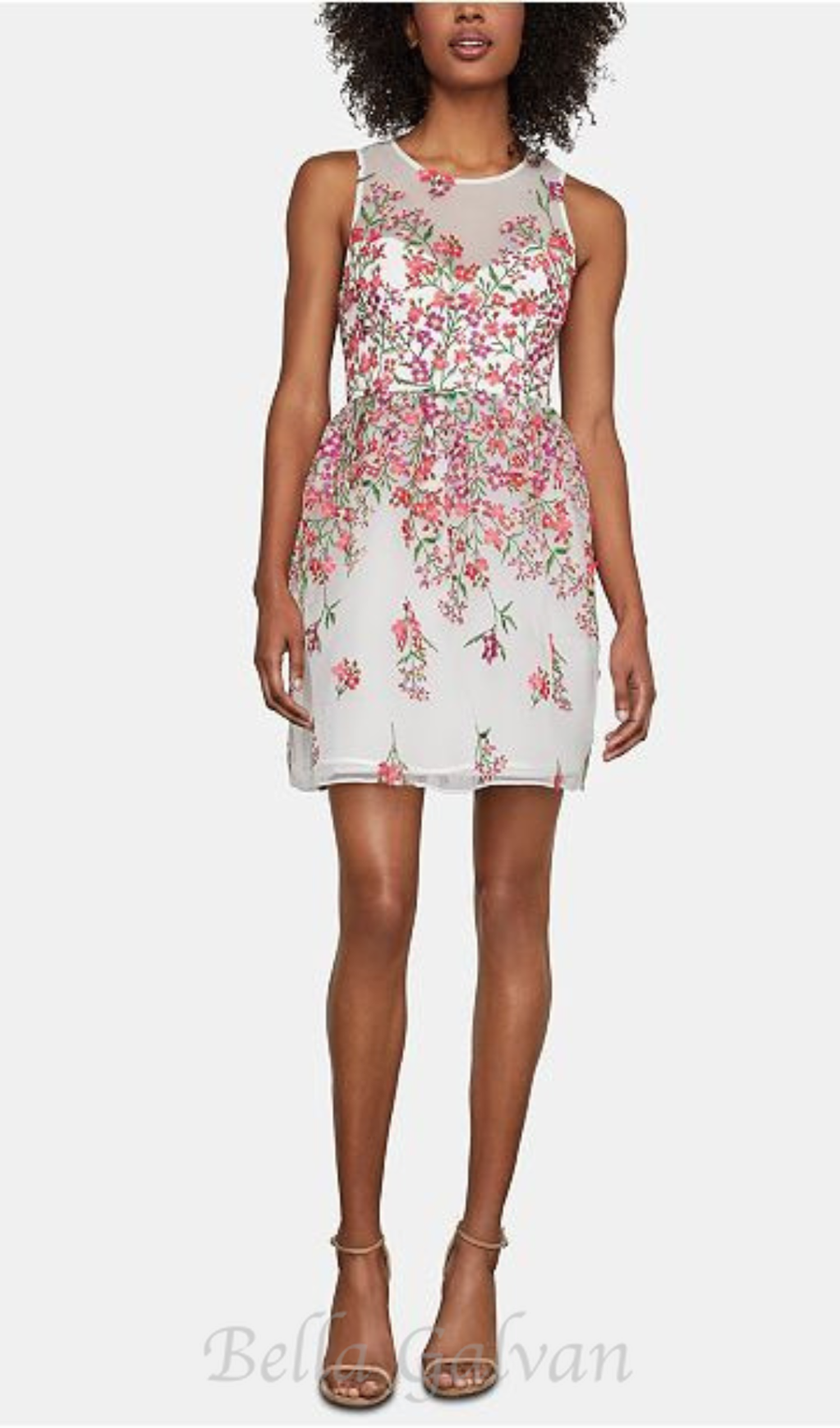 Flowering Girl Women Embroidered Floral white Flare mini Dress