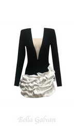 Flowering Girl Women tracy ocean waves long sleeve mini blazer dress