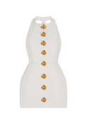 Flowering Girl Women rita Halter Backless Mini Dress in white