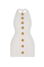 Flowering Girl Women rita Halter Backless Mini Dress in white
