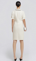 Flowering Girl Women Hélène faux-pearl frilled midi dress
