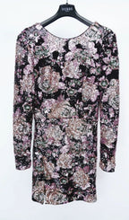 Flowering Girl Women dusty rose multi sequin floral print mini dress