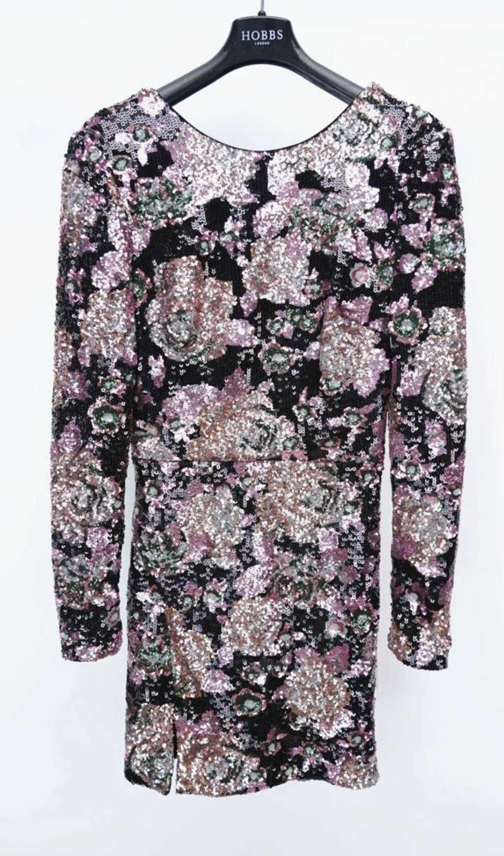 Flowering Girl Women dusty rose multi sequin floral print mini dress