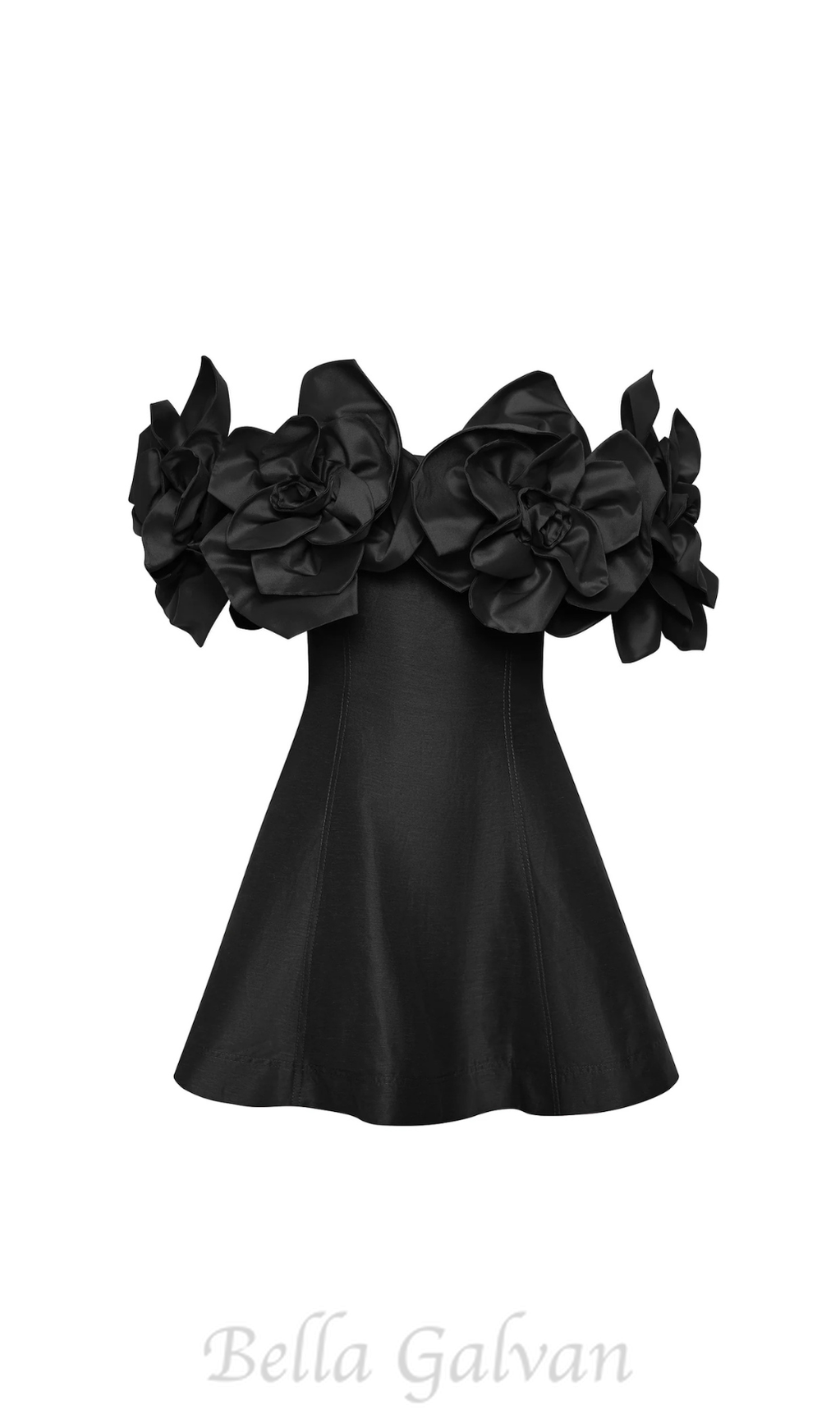 Flowering Girl Women Etta flower strapless mini dress in black