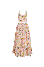 Flowering Girl Women samantha Multicolor Cotton Floral Midi Dress