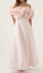 Flowering Girl Women Etta flower strapless midi dress in pink