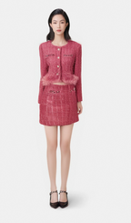 Flowering Girl Women Gisèle tweed fringed jacket & skirt matching set