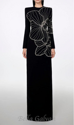Flowering Girl Women Raelynn Bodycon Long Sleeve Crepe maxi Dress