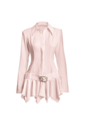 dinah Umbrella tail hem Shirt mini Dress in pink