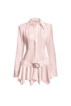 dinah Umbrella tail hem Shirt mini Dress in pink