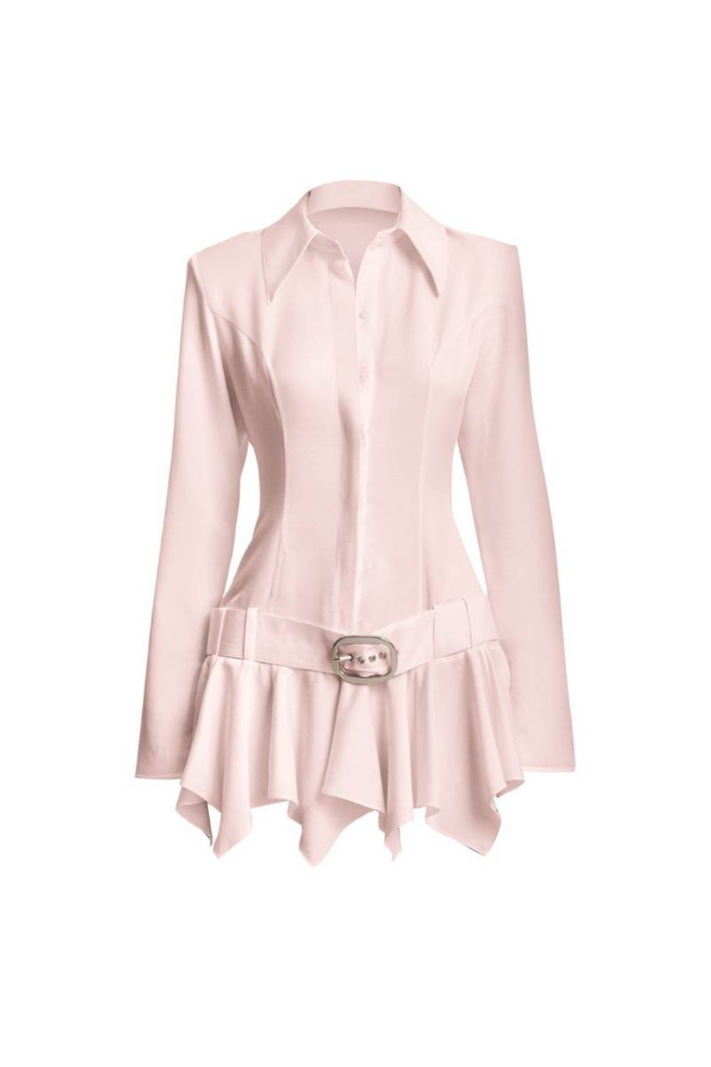 dinah Umbrella tail hem Shirt mini Dress in pink