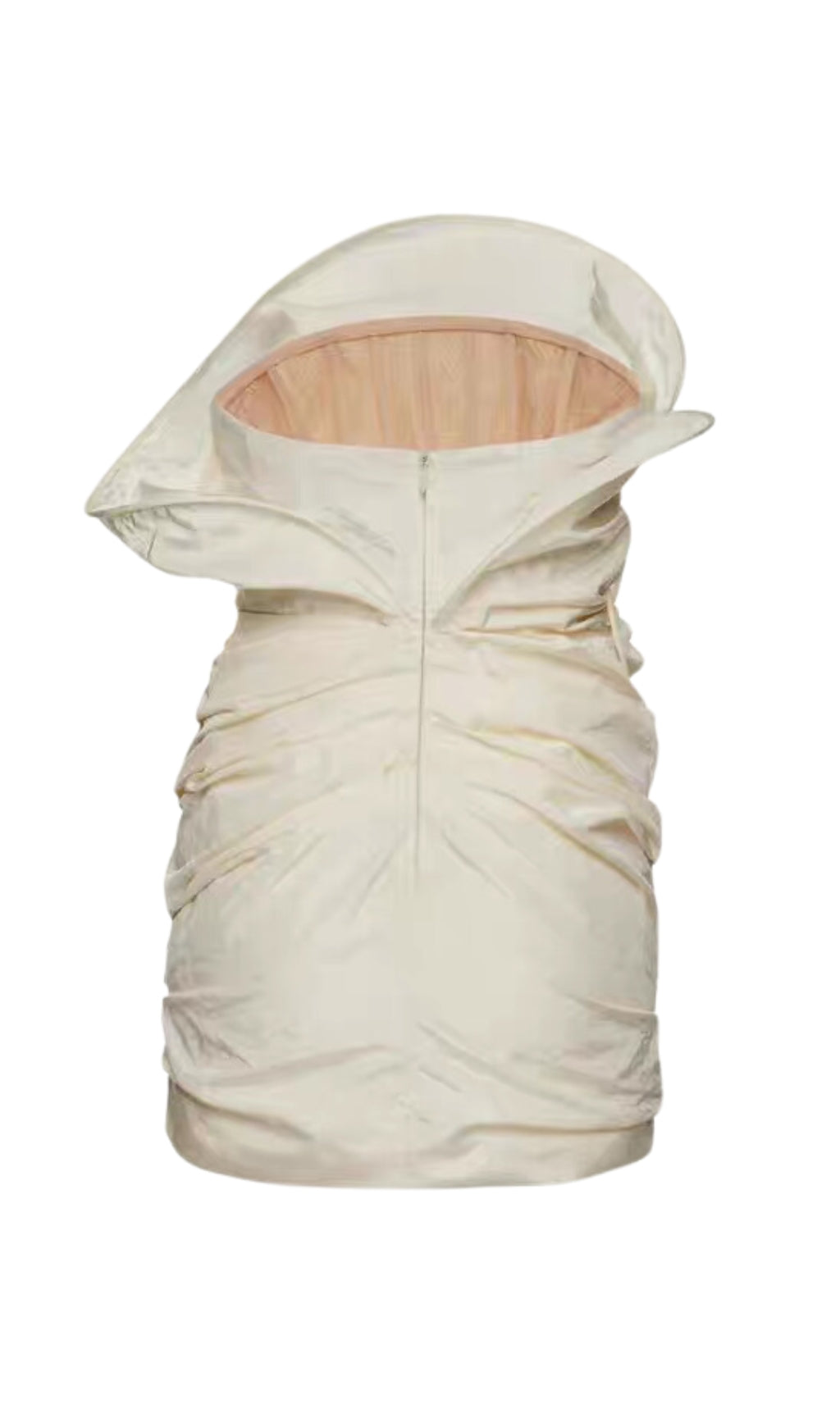 Flowering Girl Women Strapless Ruffled Taffeta Mini Dress in White