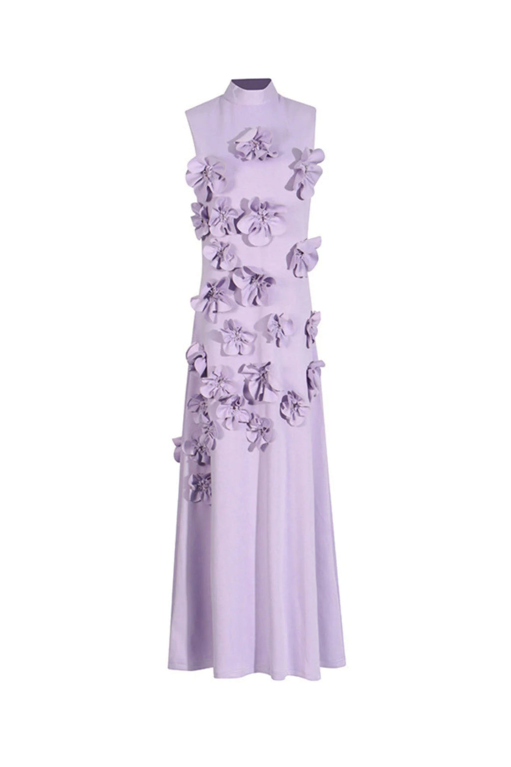 Flowering Girl Women Annona Purple Flower Embellished Maxi Dress