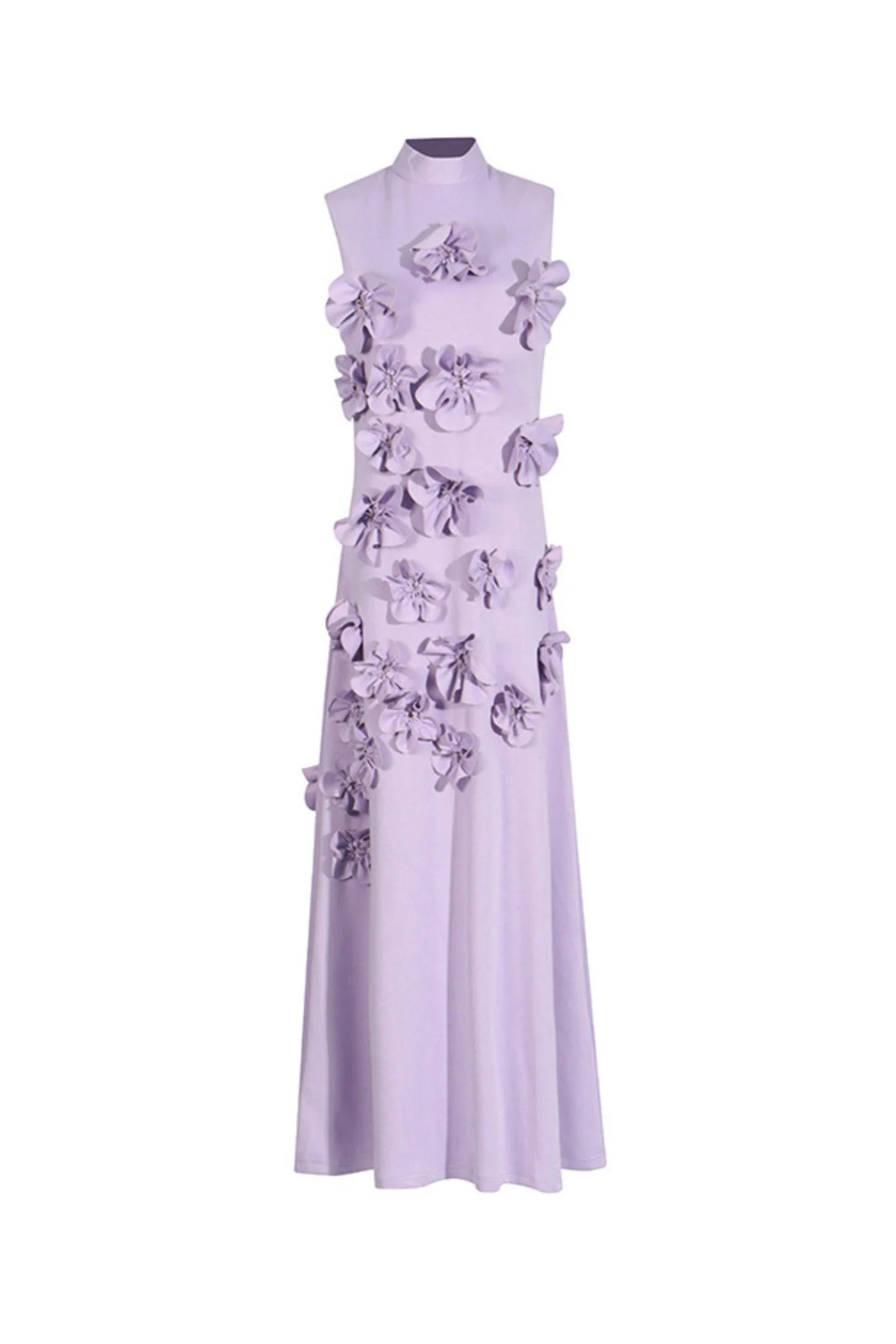 Flowering Girl Women Annona Purple Flower Embellished Maxi Dress