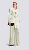 Flowering Girl Women Jasmine white neck-tie wrapped blazer