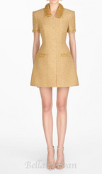 Flowering Girl Women gold embellished mini dress