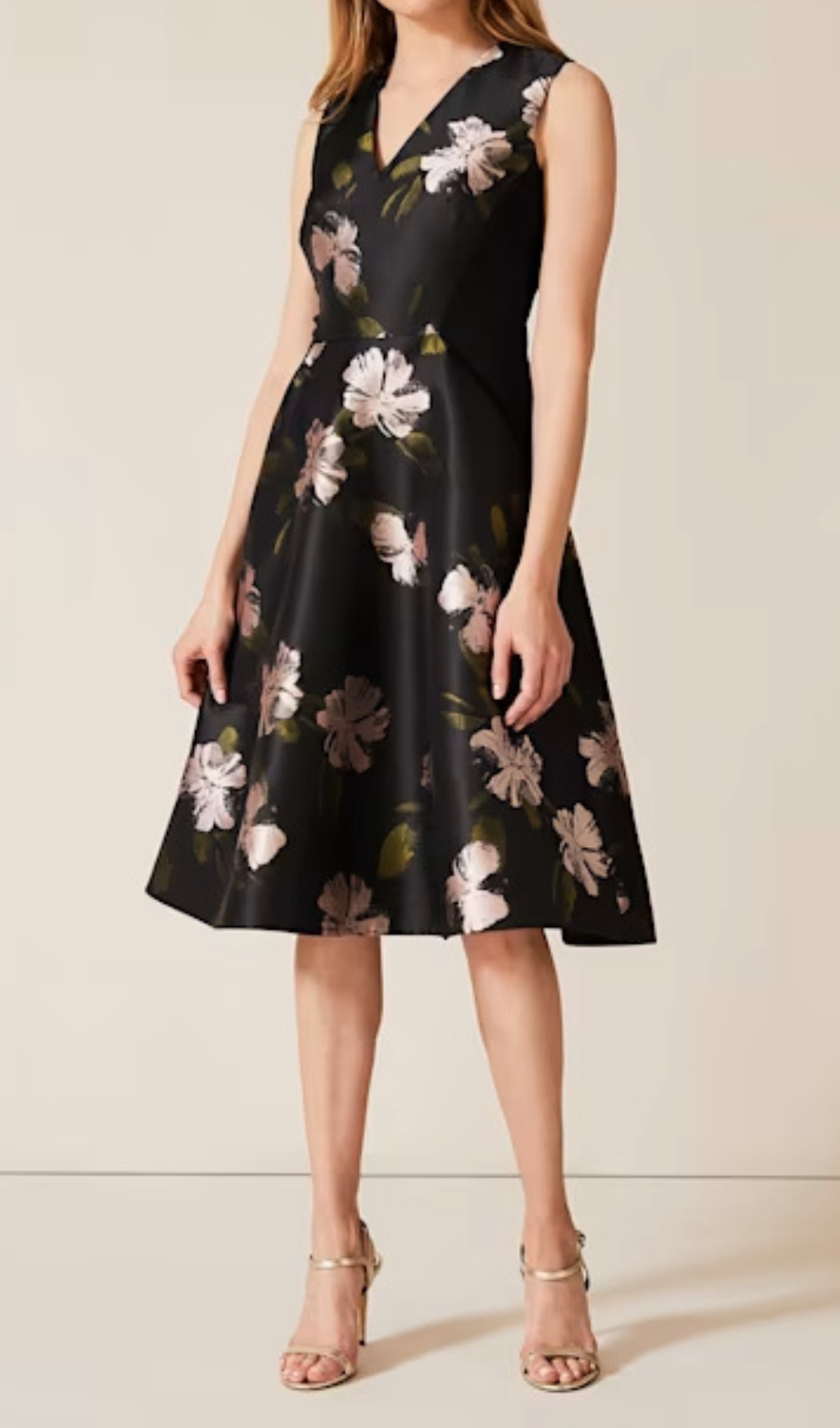 Flowering Girl Women Floral Jacquard Midi Dress In Black