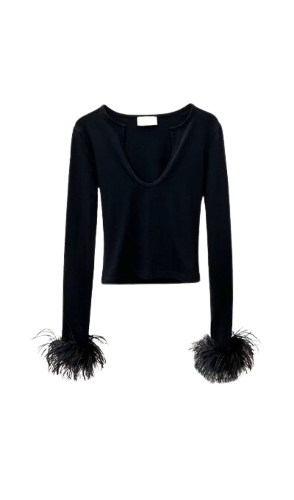 Flowering Girl Women U Neck Feather Top
