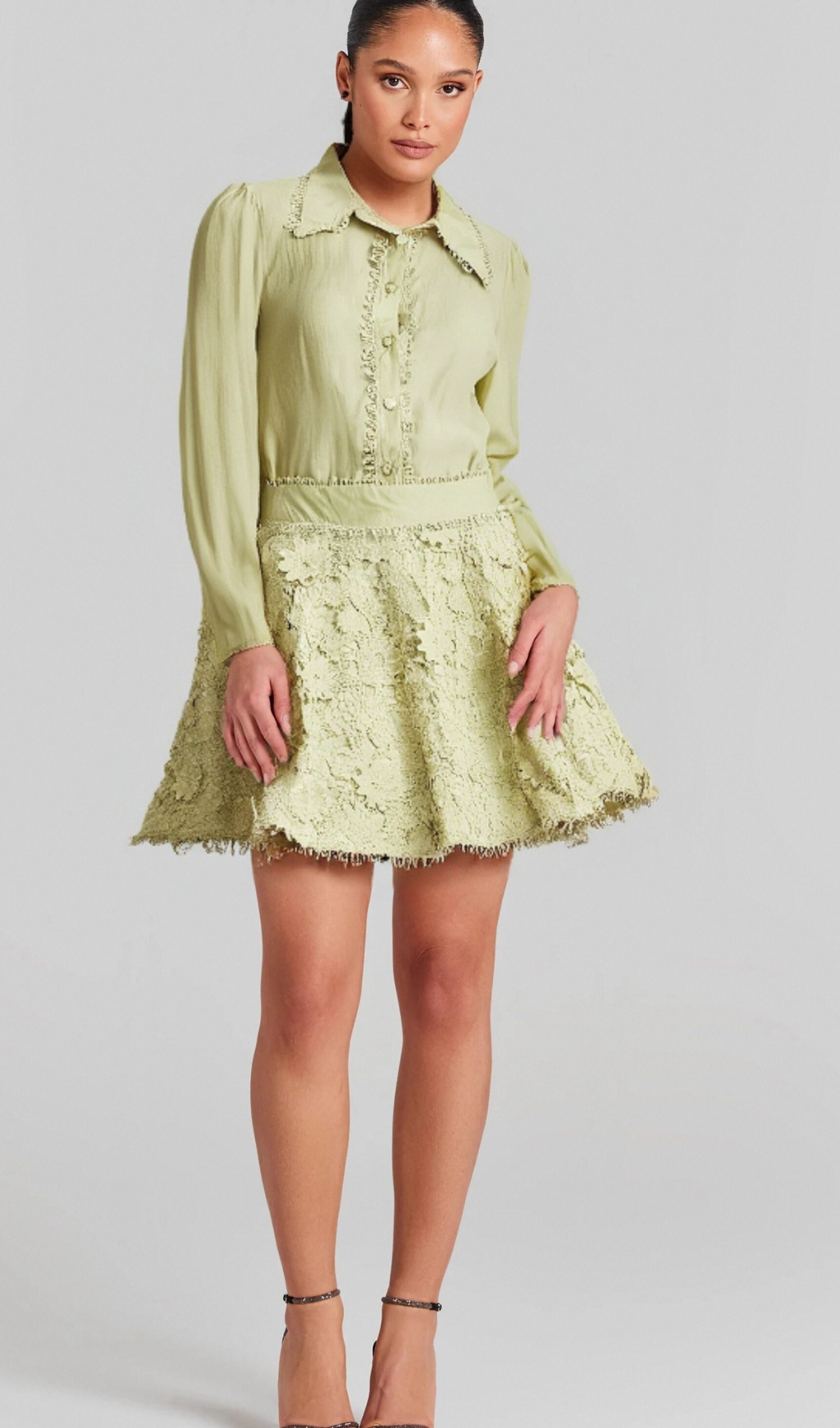 Flowering Girl Women Hélène floral embroidered shirt & skirt matching set