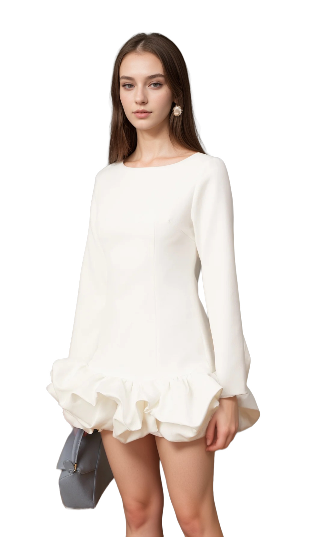 Flowering Girl Women Elodie bubble-skirt mini dress in White