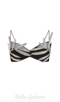 Flowering Girl Women Vieby Leaf Crystal Bralette in Black