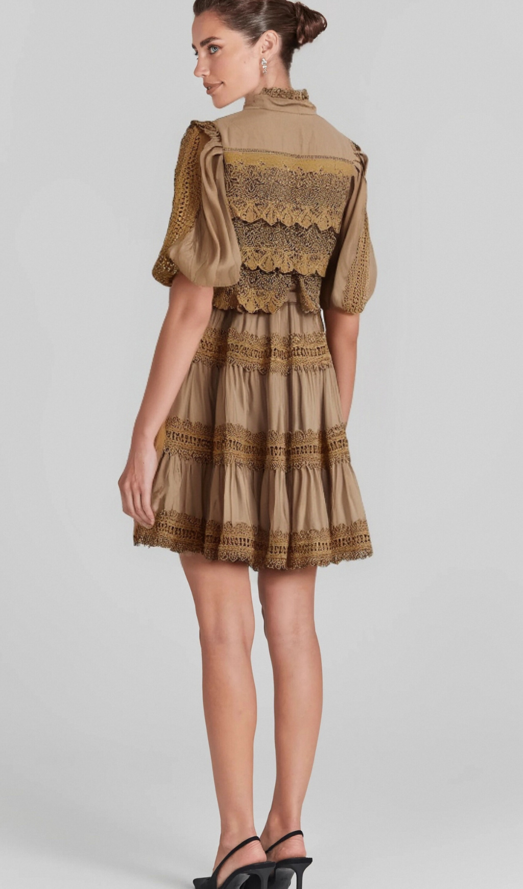Flowering Girl Women Inès lace cut-out layered mini dress