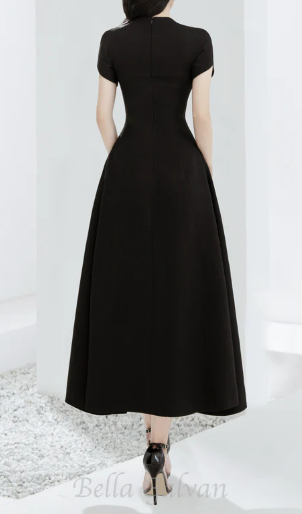 Flowering Girl Women Andrea cut out a-line midi dress in black