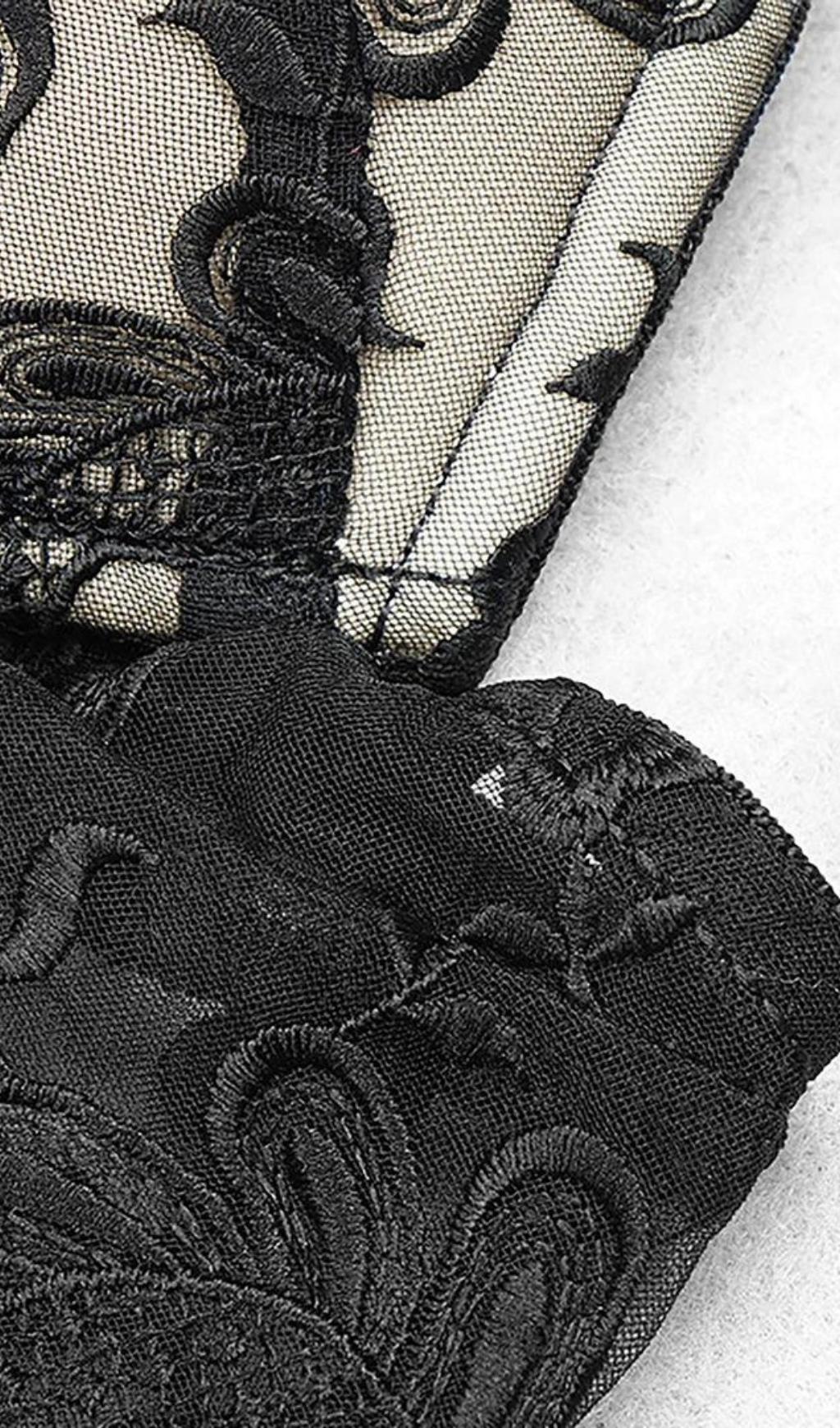 Flowering Girl Women Lace Bandage Jumpsuit In Black