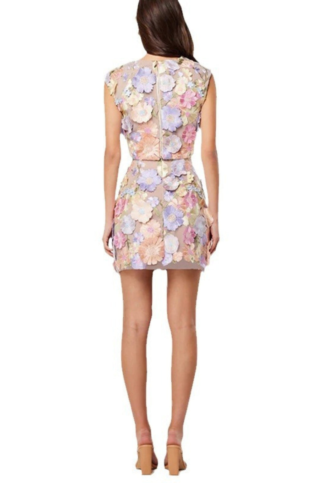 Flowering Girl Women Floral Crop Top Skirt Set In 3D Lace