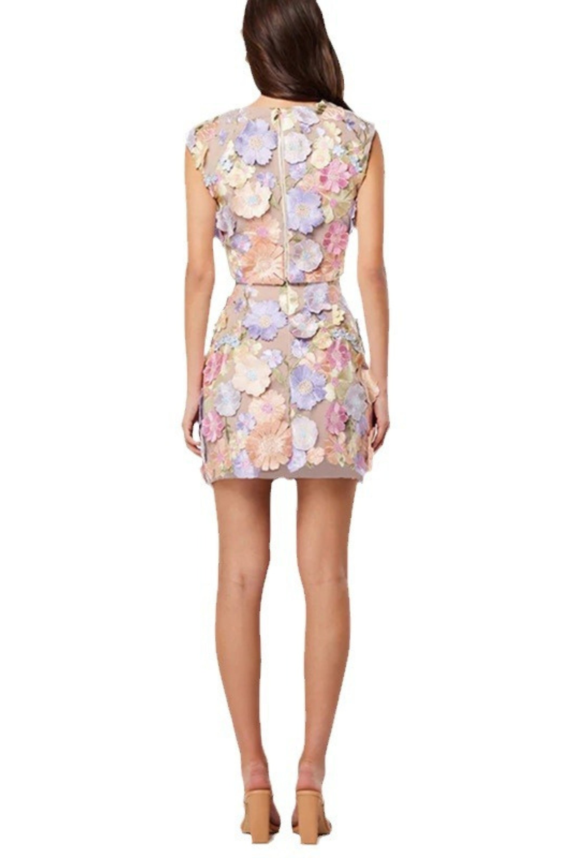 Flowering Girl Women Floral Crop Top Skirt Set In 3D Lace