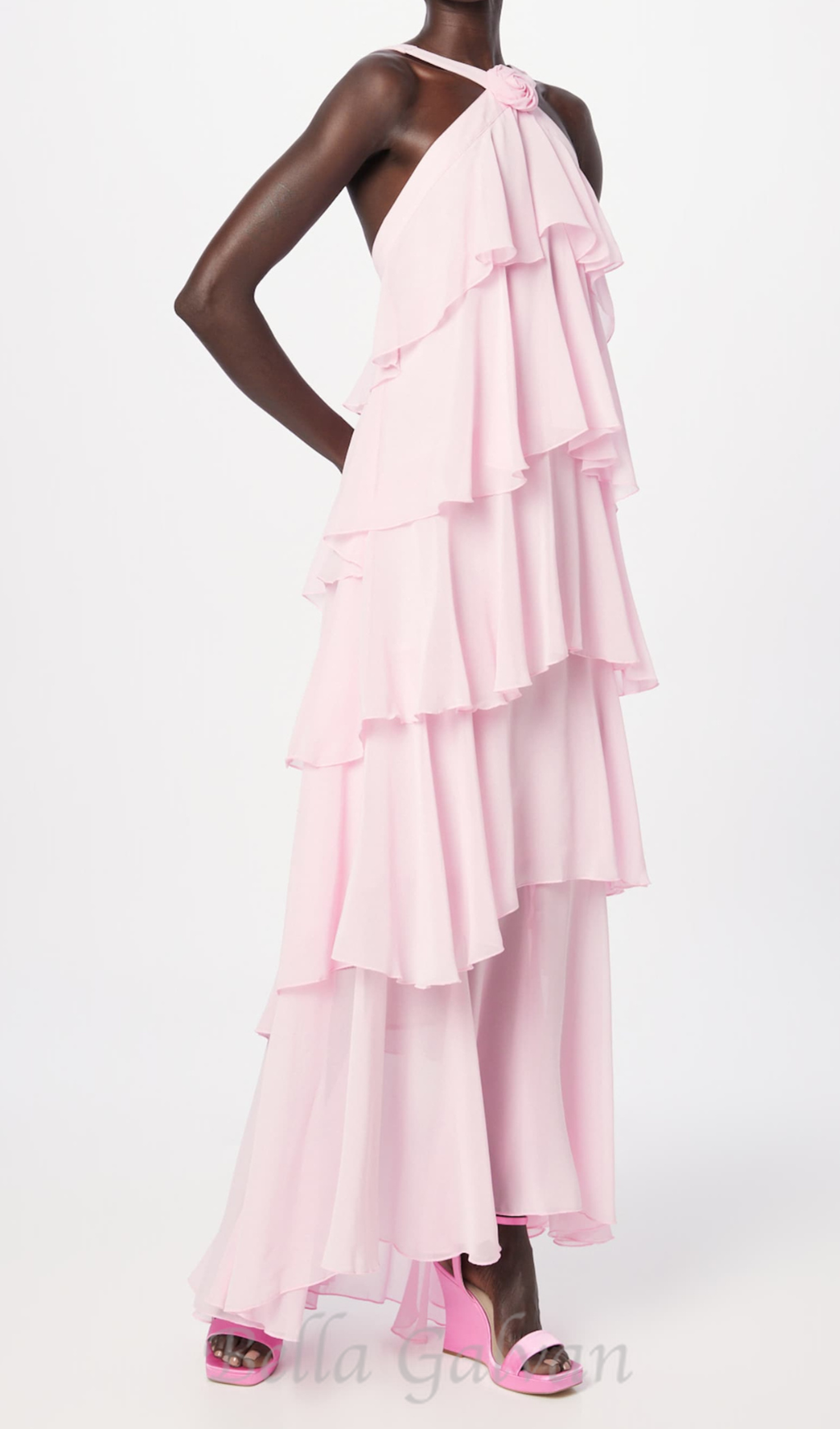 Flowering Girl Women layer-embellished Neckholder maxi dress in pink