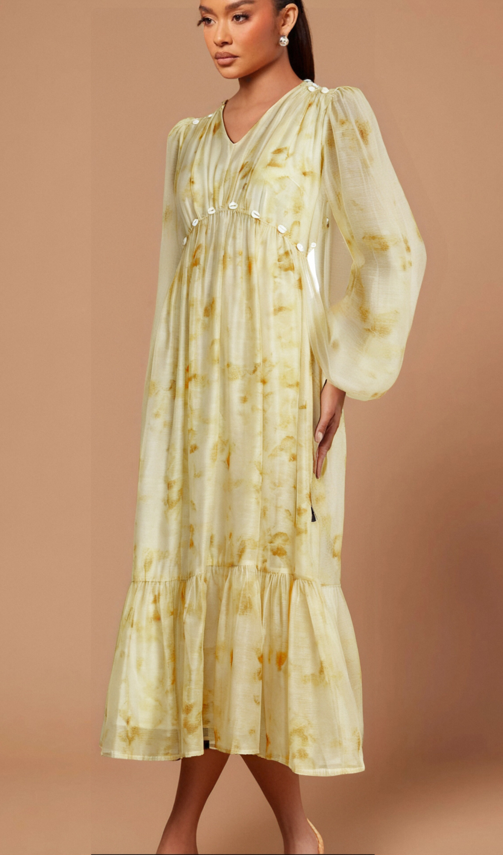 Flowering Girl Women Vanessa shell-embellished tie-dye midi dress