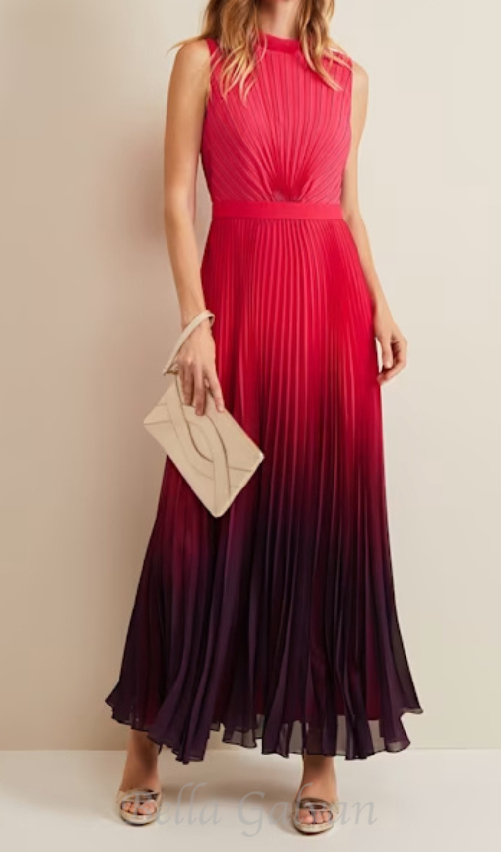 Flowering Girl Women ombre pleated draped maxi dress