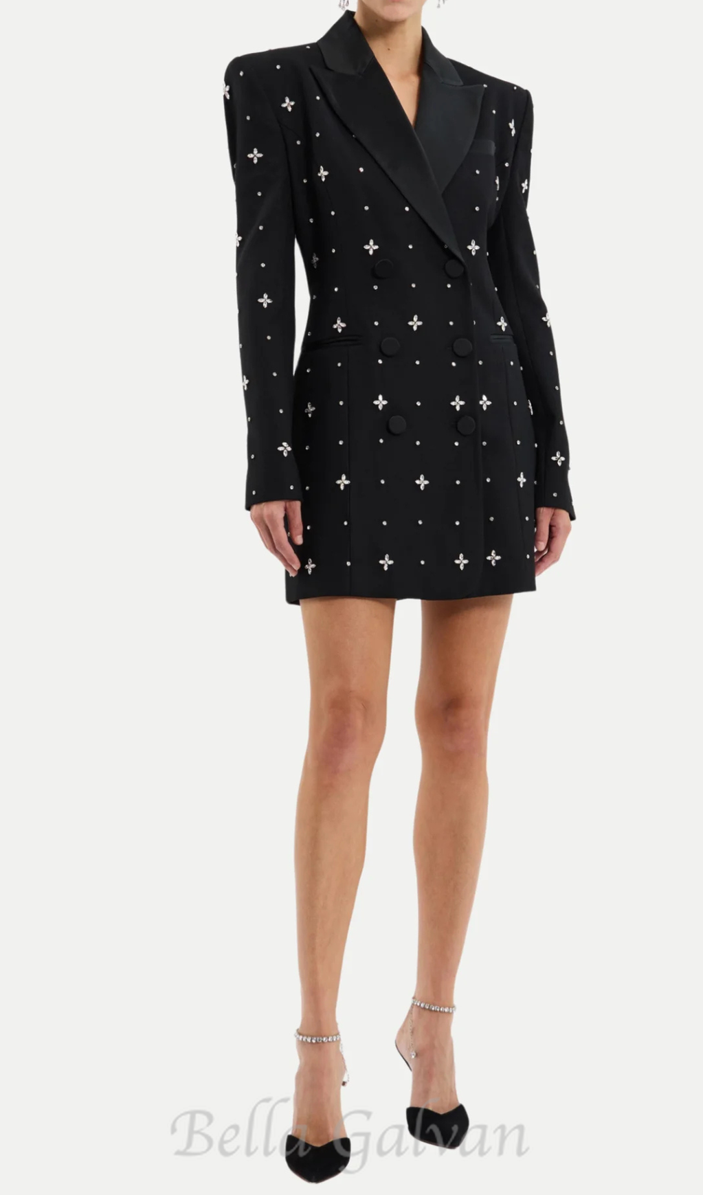 Flowering Girl Women Cachi Diamante Embellished Blazer Mini Dress