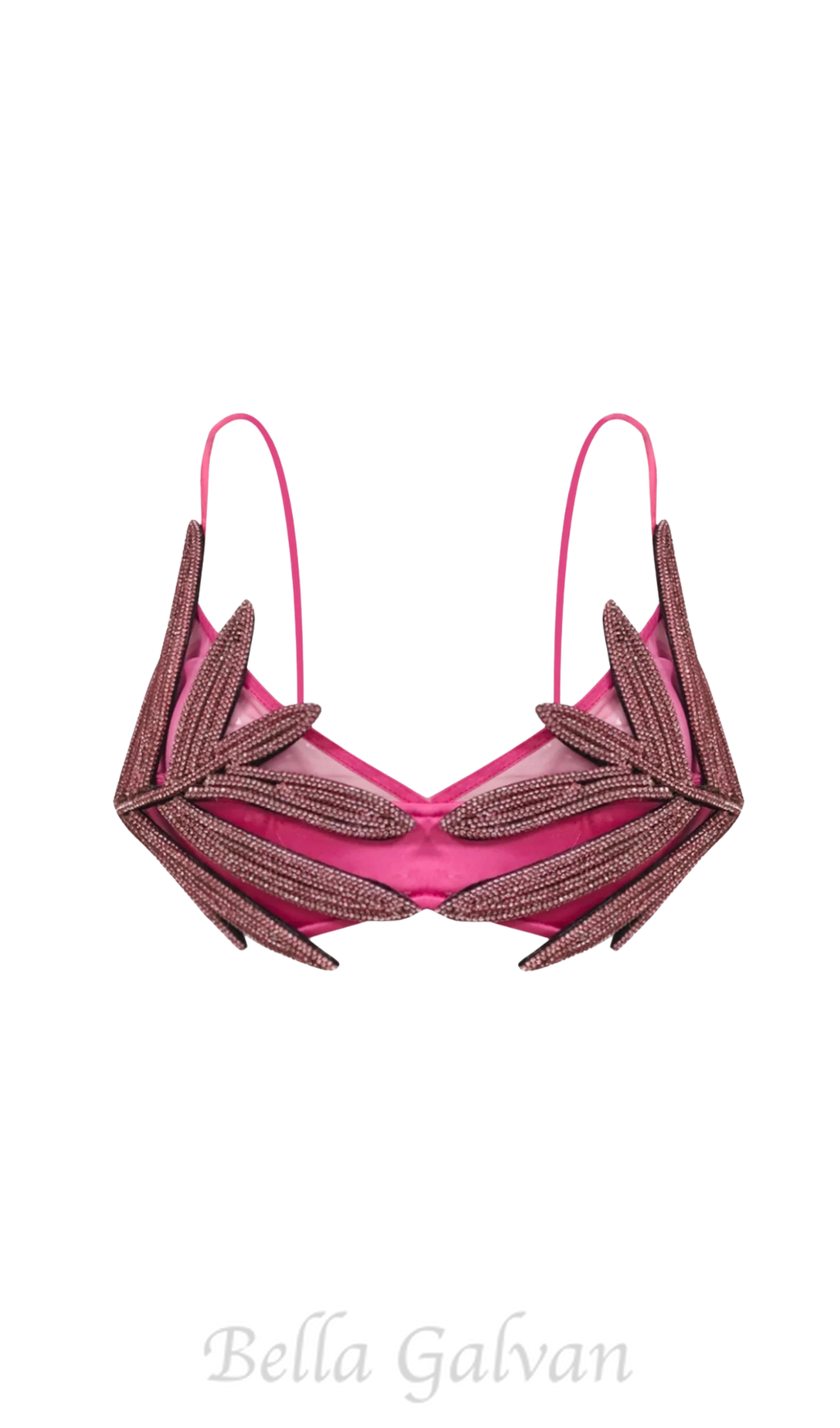 Flowering Girl Women Vieby Leaf Crystal Bralette in Pink