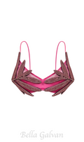 Flowering Girl Women Vieby Leaf Crystal Bralette in Pink