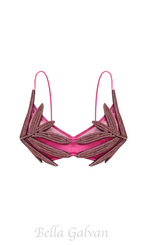 Flowering Girl Women Vieby Leaf Crystal Bralette in Pink