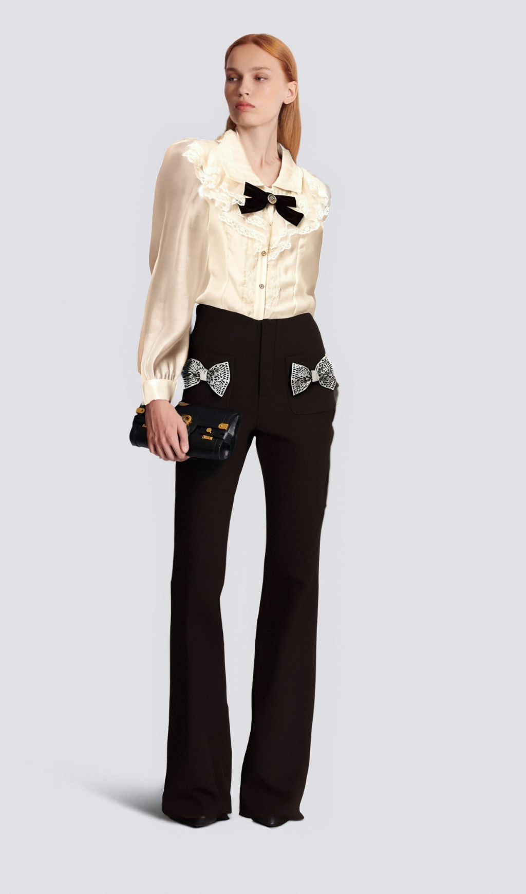 Flowering Girl Women Gelsomina bow-embellished flared trousers