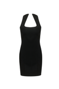 Flowering Girl Women Sleeveless collarless bandage mini dress in black