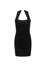 Flowering Girl Women Sleeveless collarless bandage mini dress in black
