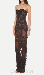 Flowering Girl Women jasmine strapless black maxi dress