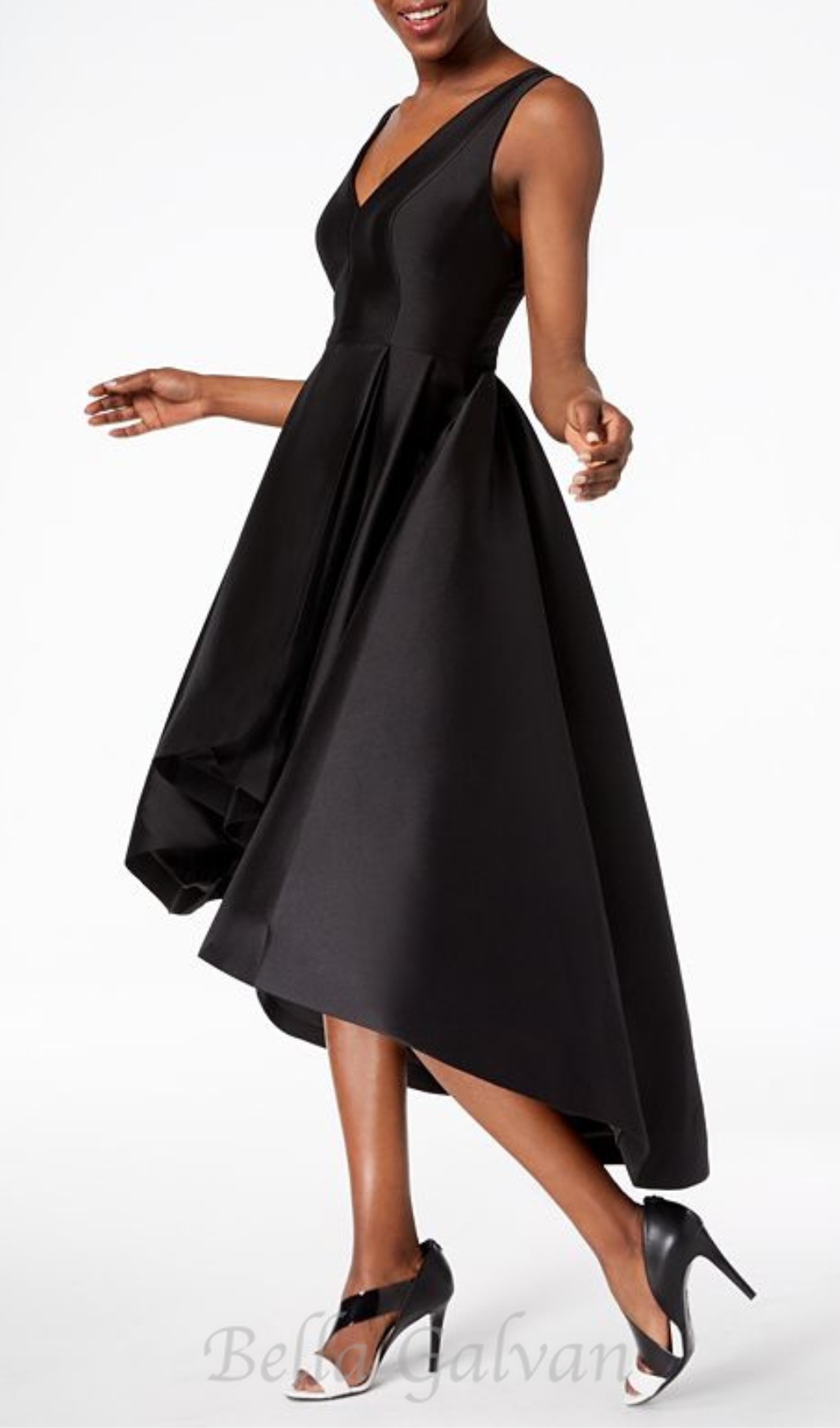 Flowering Girl Women High-Low A-Line Gown in black