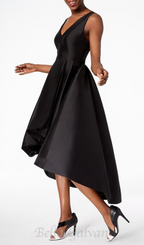 Flowering Girl Women High-Low A-Line Gown in black