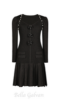 Flowering Girl Women flower knit mini dress in black