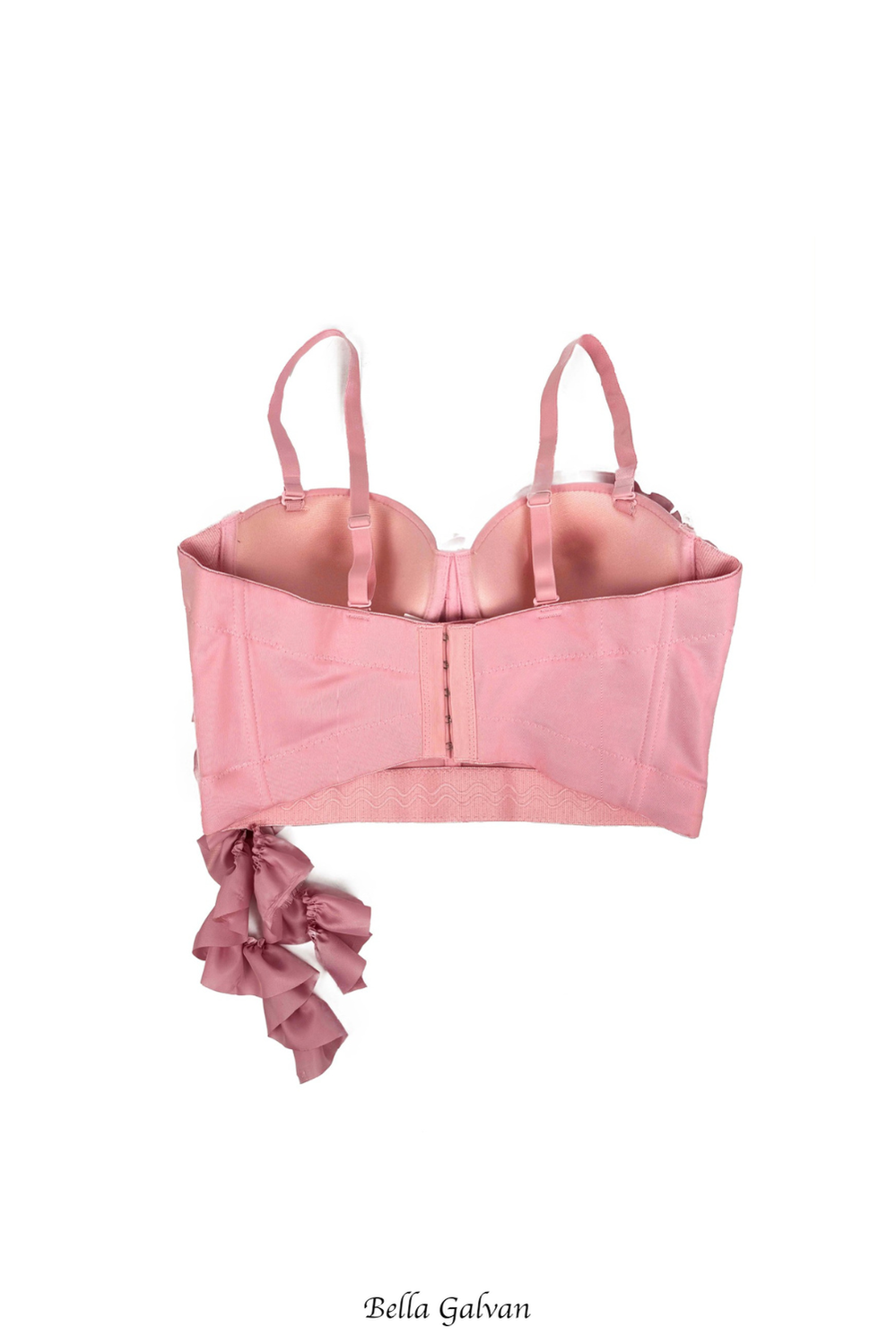 Flowering Girl Women Flower Tassel fishbone Corset in pink