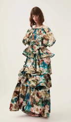 Flowering Girl Women Marianne floral-print tiered midi dress
