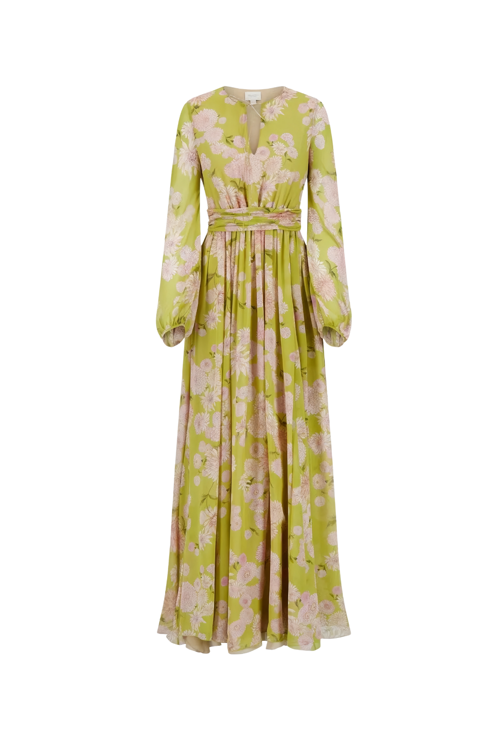 Flowering Girl Women selena floral lace up puff sleeve maxi dress