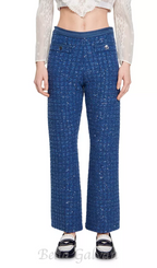 Flowering Girl Women Palmira Tweed Trousers in blue