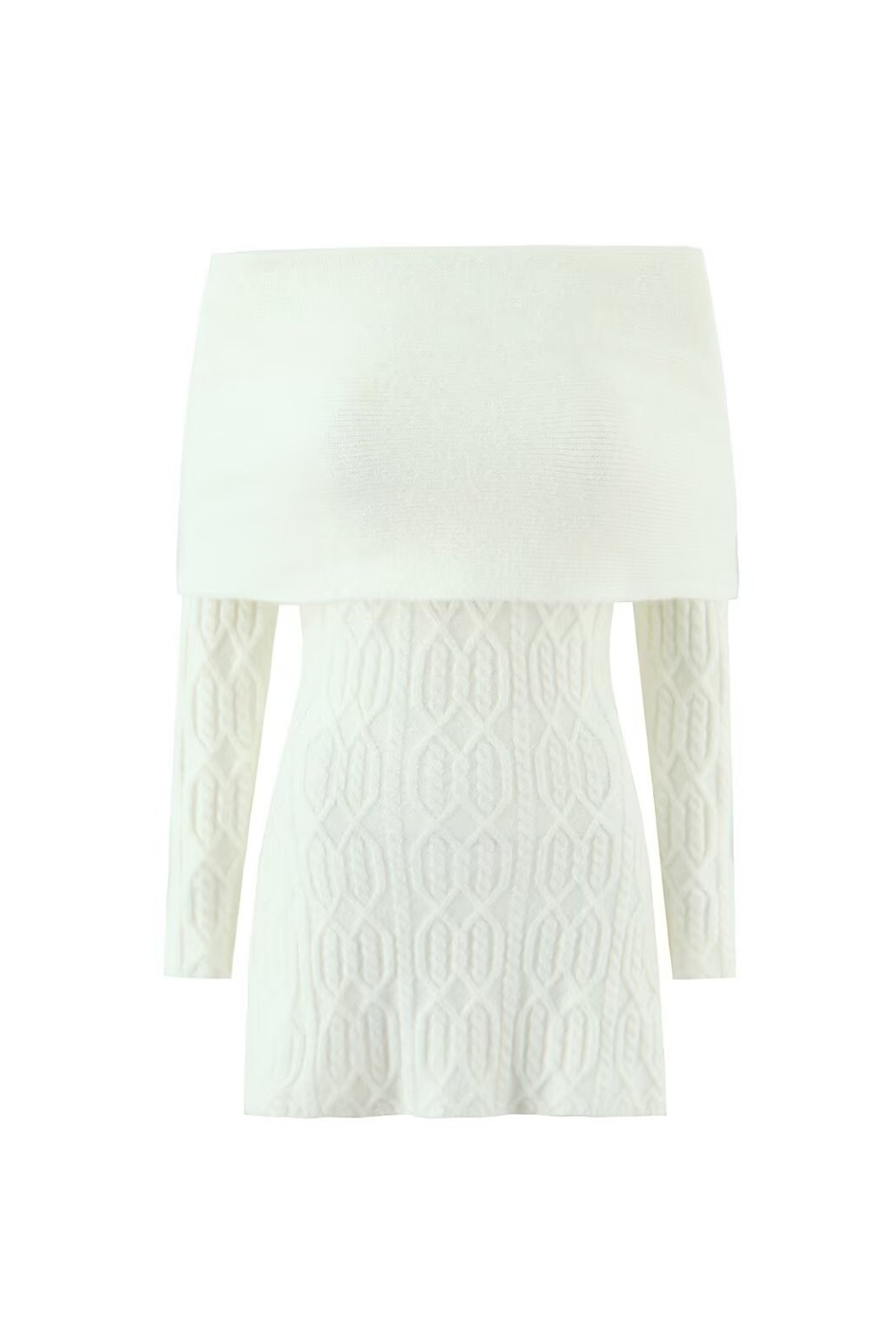 gwendolyn Off Shoulder Knit Mini Dress - White